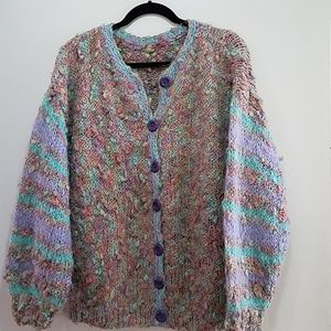 handmade sweater pastel  colors XL